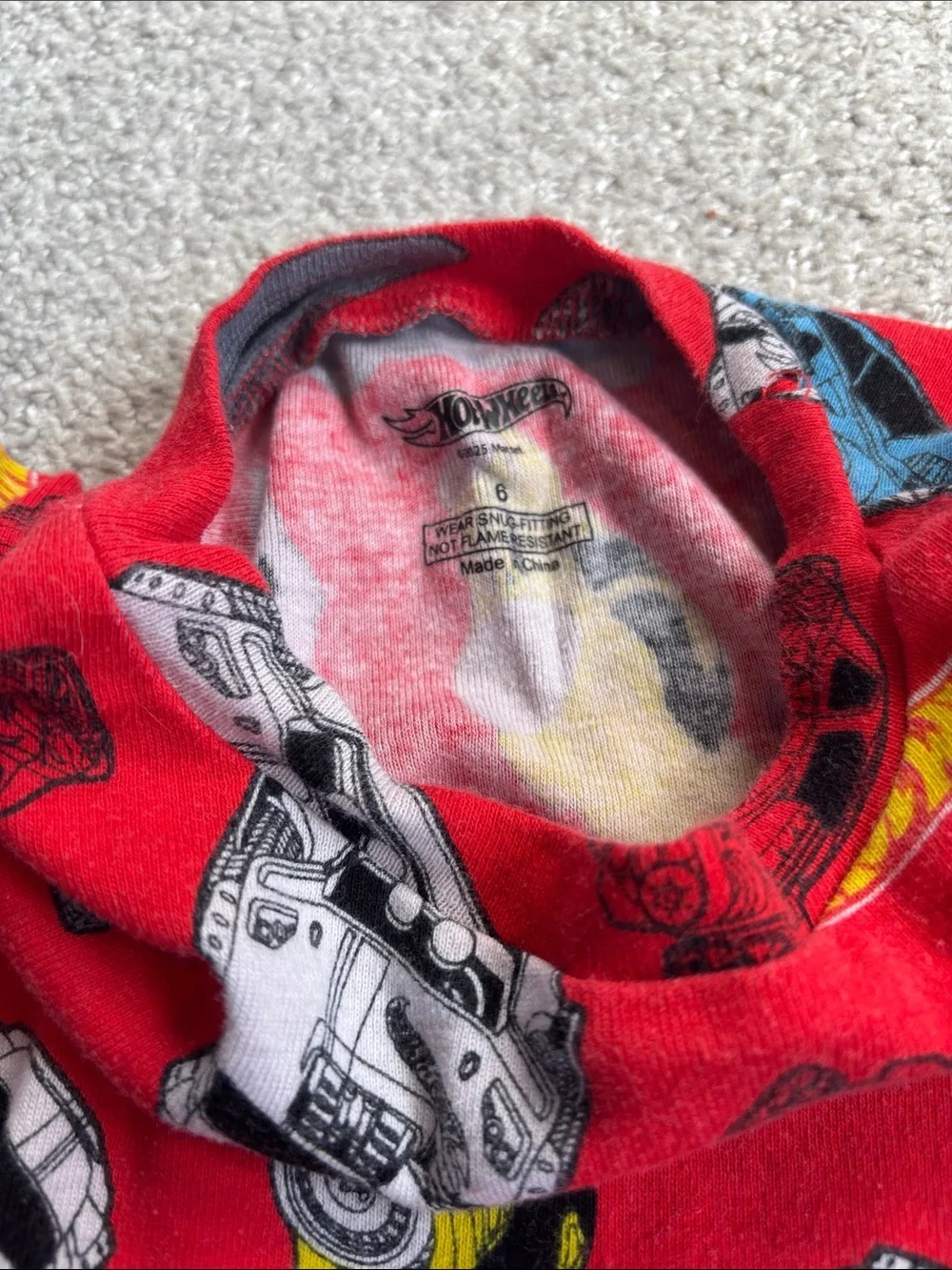 Hot Wheels Red & White Boys Pajama Set